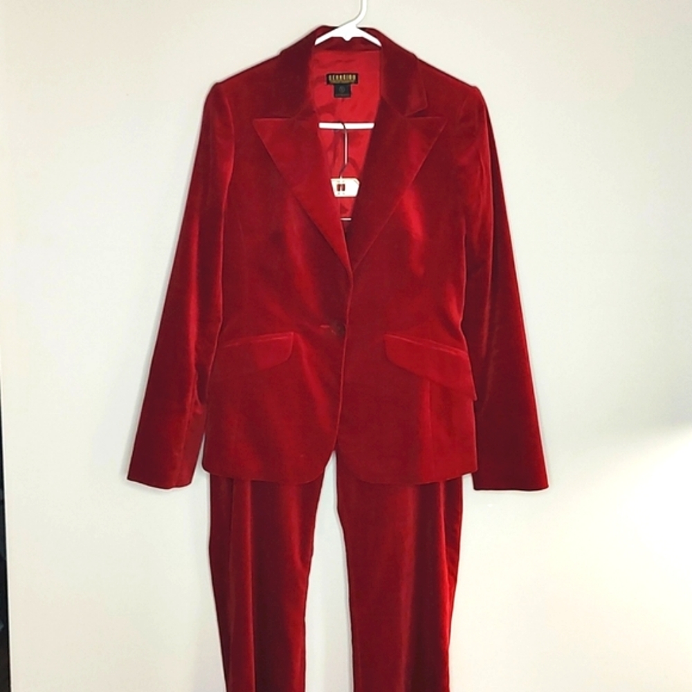 Red Velvet Pants Suit